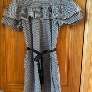 J.Crew Black and White Gingham Dress